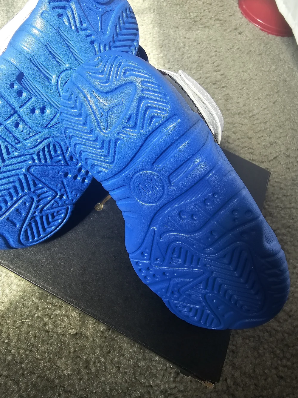 Jordan Kids' White & Blue Basketball Shoes